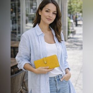 Authentic Louis Vuitton Epi Leather Checkbook Wallet Purple Interior Vintage LV